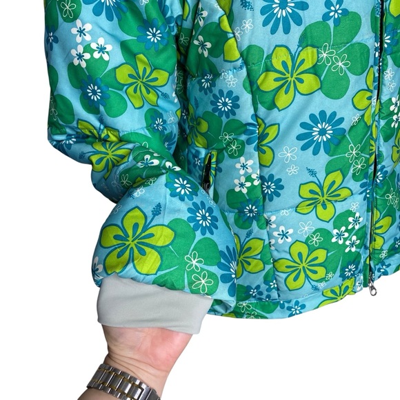 Nordica Blue Floral Ski Snow Jacket size 8 - Picture 7 of 10